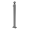 Ornamental bollard | Series 478B | � 76 mm | stationary, to be fixed by plugswith base plate 100 x 150 mm | without lock | with 1 eyelet